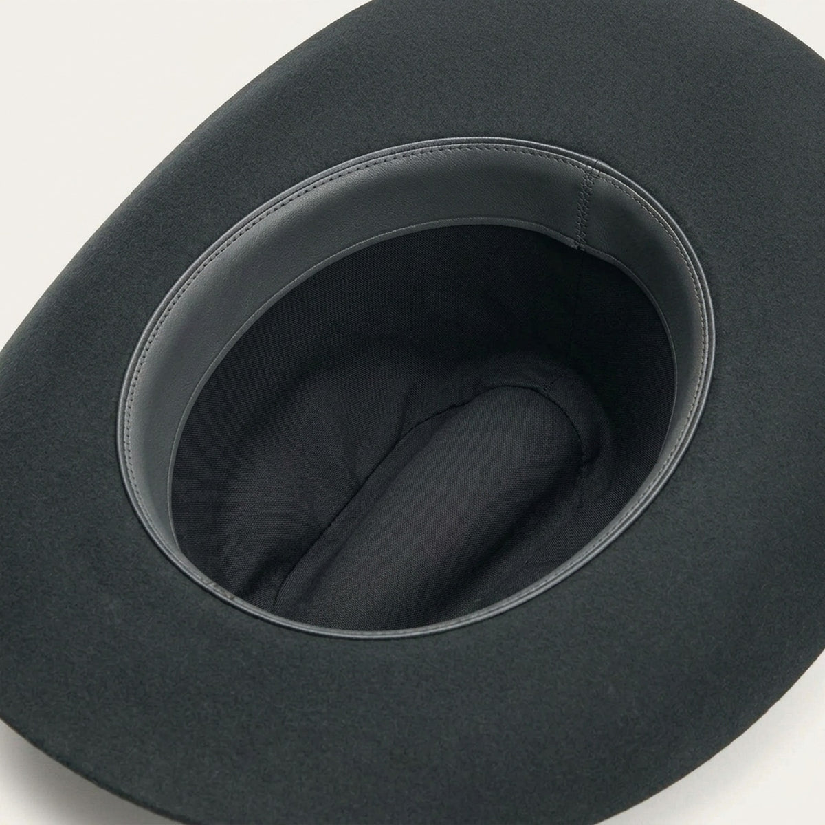 Unisex Black Wool Felt Cowboy Hat with Silver Charm Accent