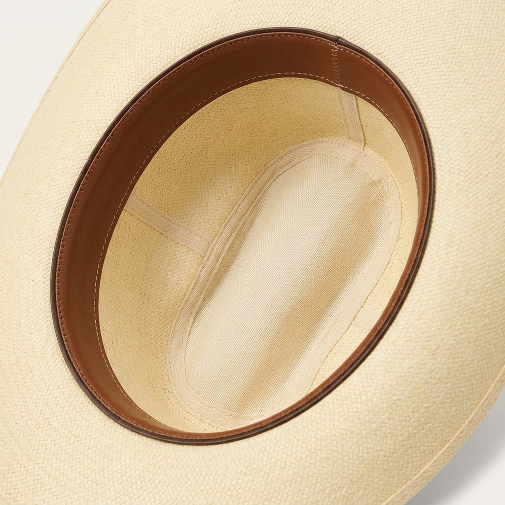 Natural Straw Cowboy Hat with Thin Dark Leather Band