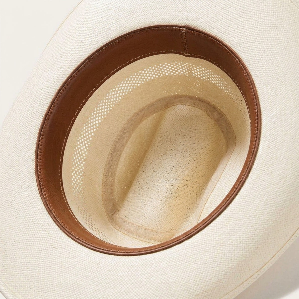 Ivory Straw Western Hat with Diamond Stud Band and Beads