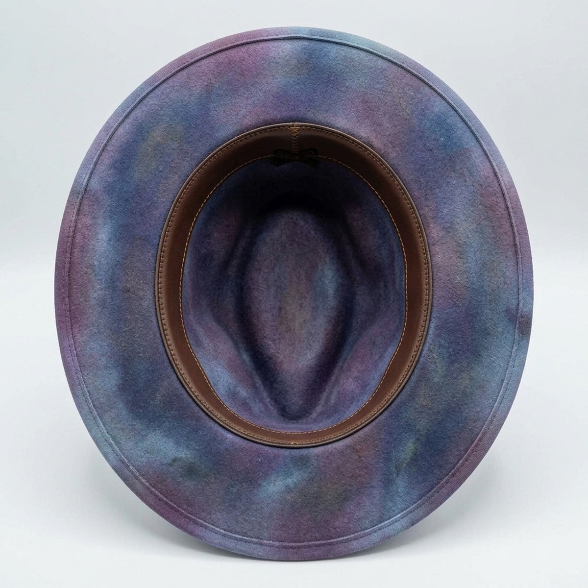 Blue Purple Gradient Fedora with Playing Cards Key Charm Feathers