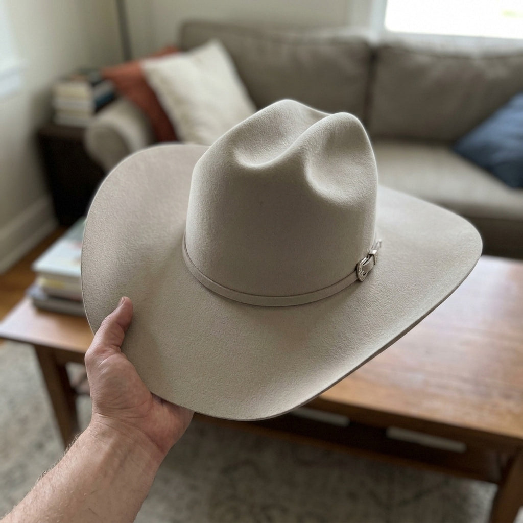 Silverbelly Wool Felt Western Hat with Matching Leather Band Trim