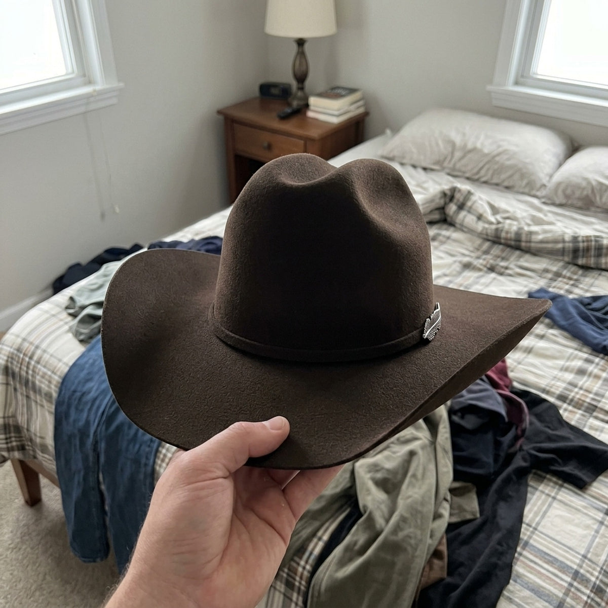 Chocolate Brown Felt Cowboy Hat with Classic Western Shape
