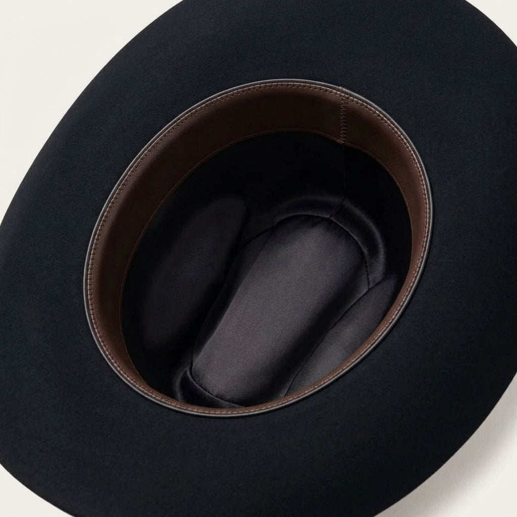 Black Wool Felt Cowboy Hat with Minimal Band and Brim