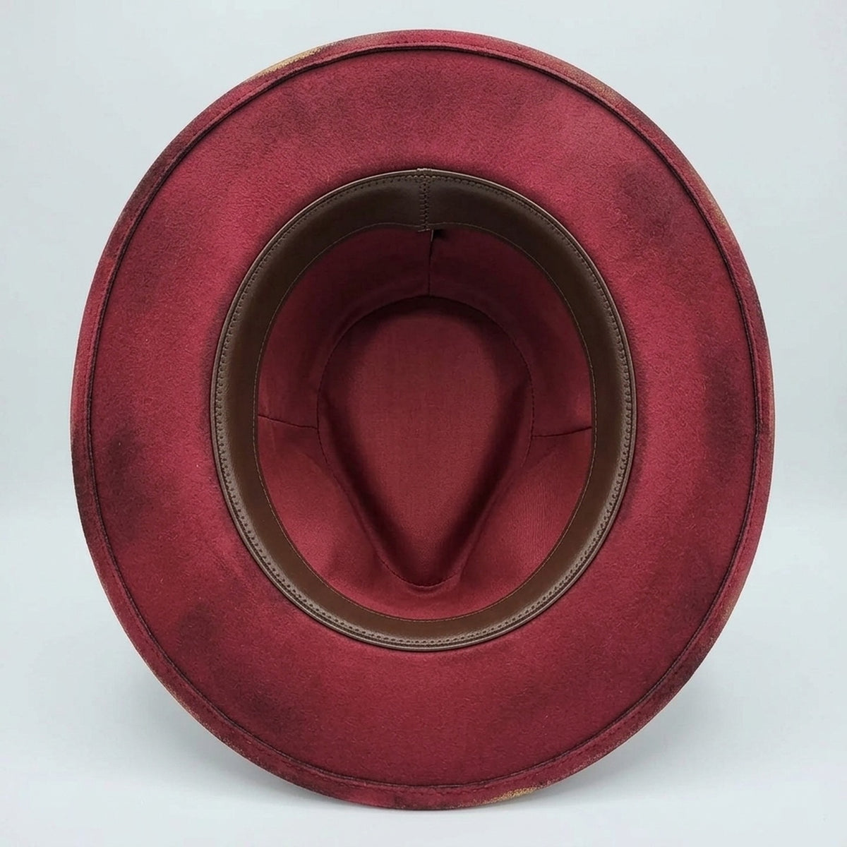 Burgundy Mystic Fedora with Hand-Painted Tarot and Cards