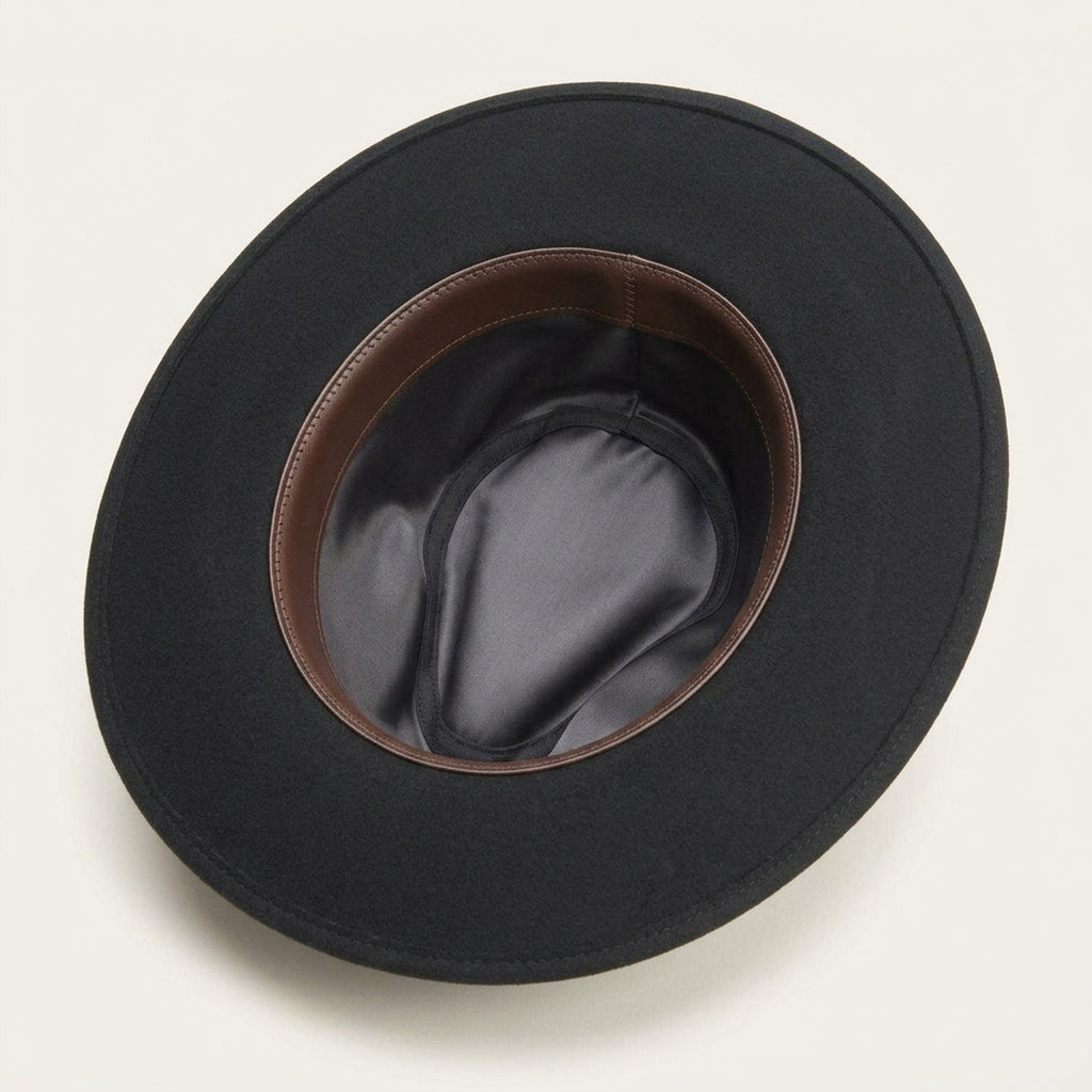 Black Wool Felt Western Hat with Braided Rope Band for Adults