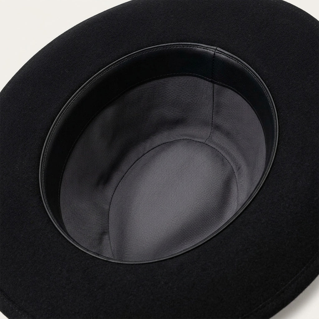 Black Wool Felt Fedora Hat with Grosgrain Band and Side Bow