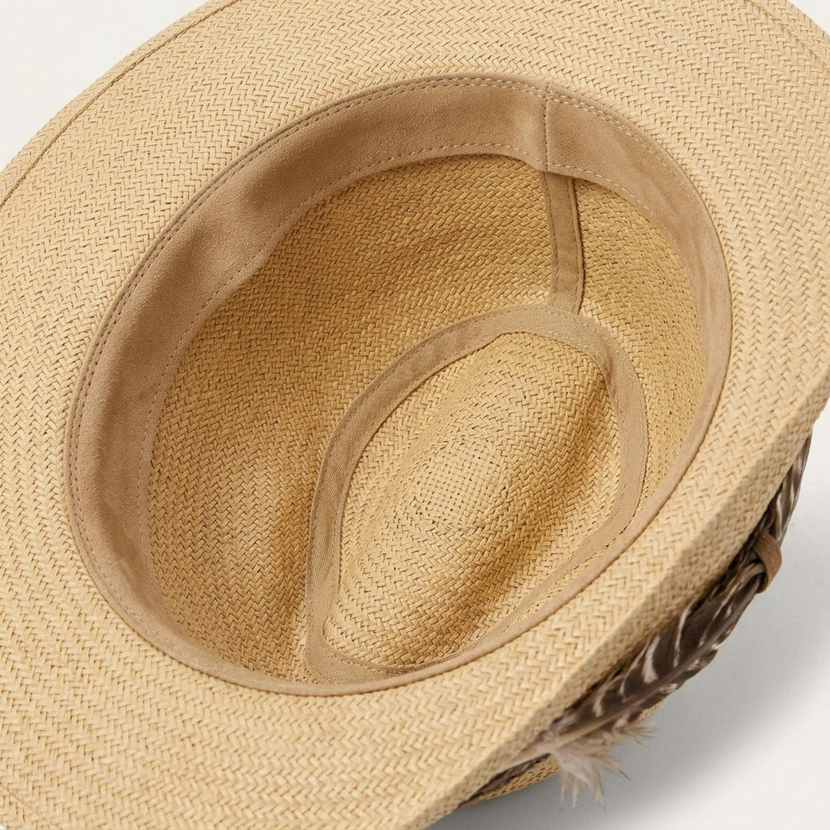 Handwoven Panama Hat With Feather and Leather Band