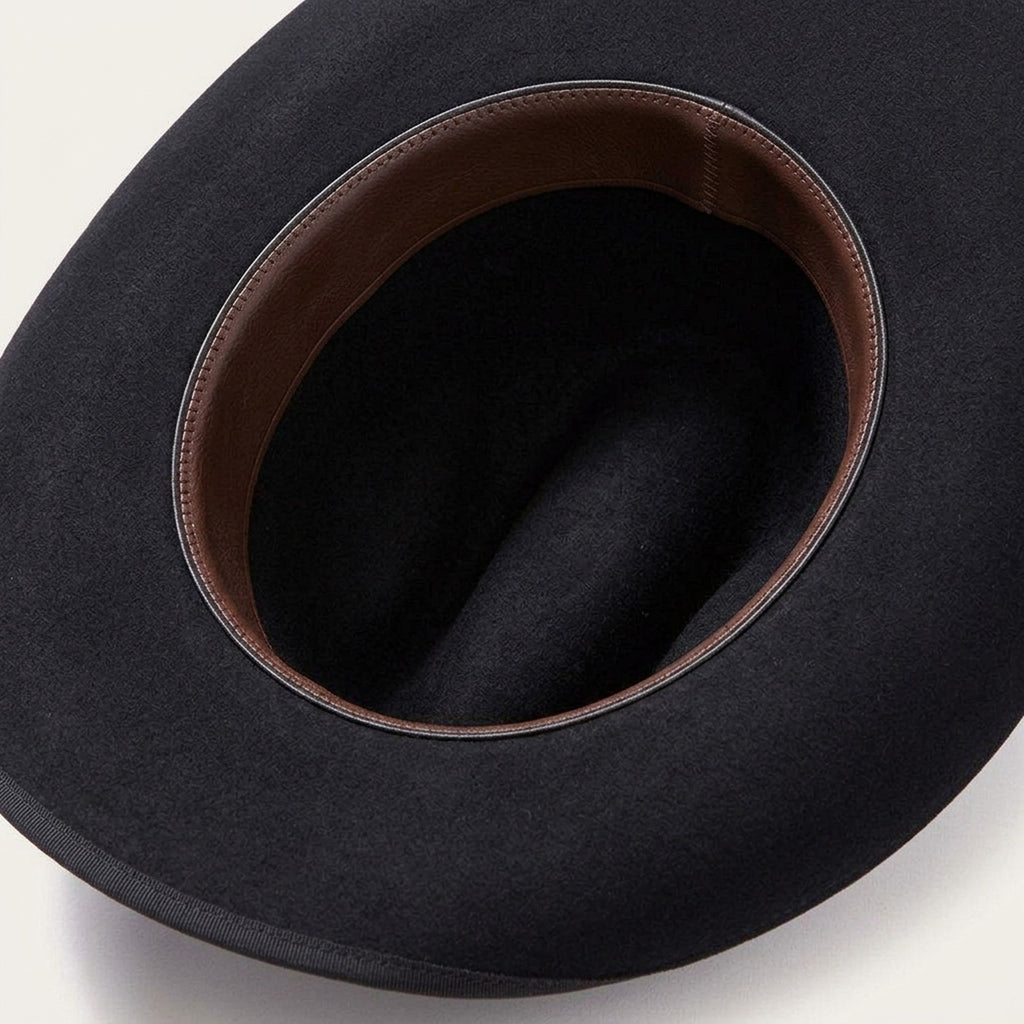 Black Wool Felt Cowboy Hat with Silver Pin Side Detail