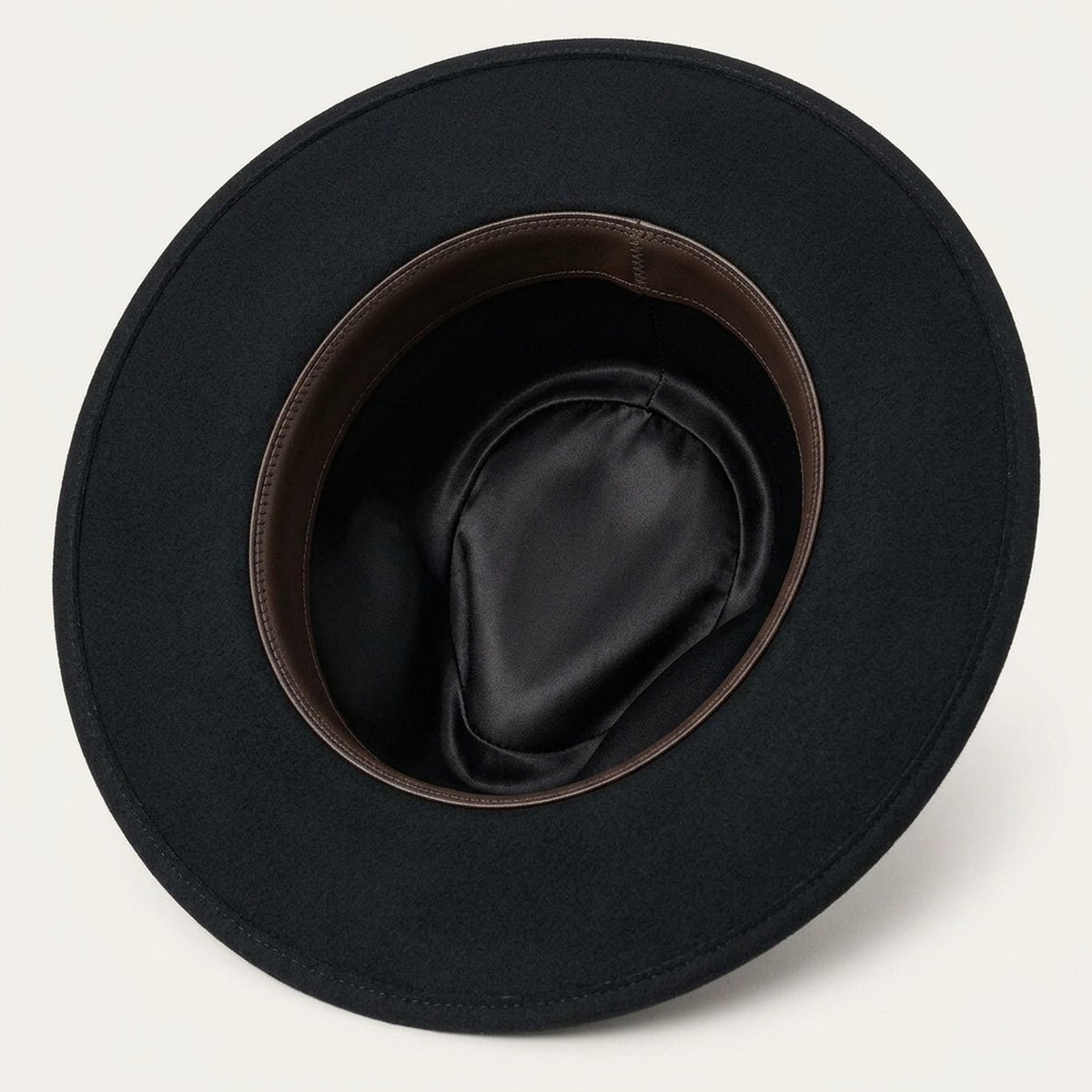 Black Felt Cowboy Hat with Embroidered Band and Side Ties