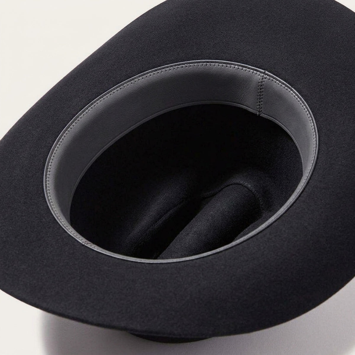 Black Felt Western Hat With Wide Brim and Band Accent