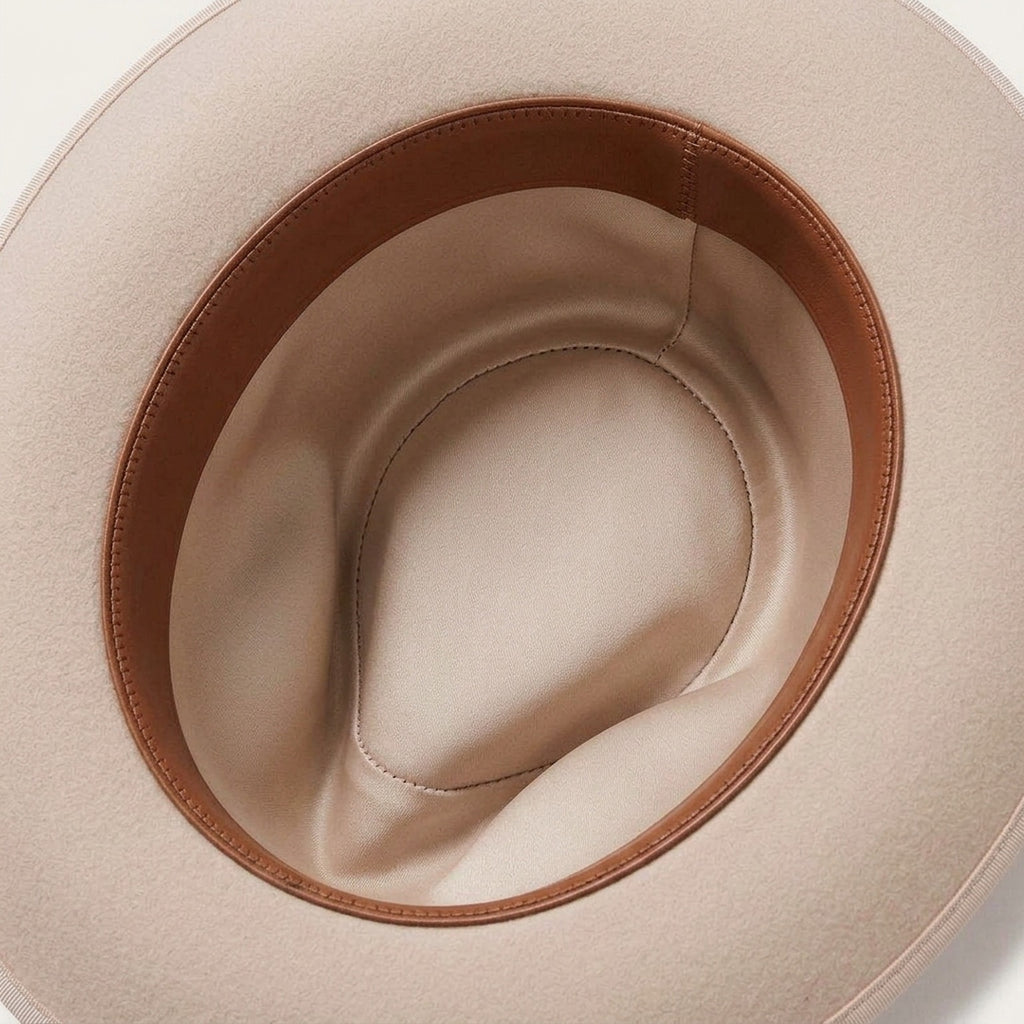 Cream Felt Fedora Hat with Grosgrain Band - Classic Style