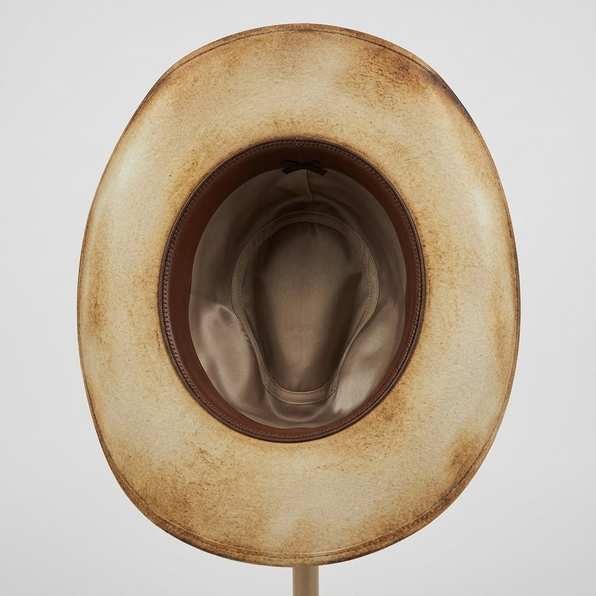 Vintage Tan Cowboy Hat with Pheasant Feather Cluster