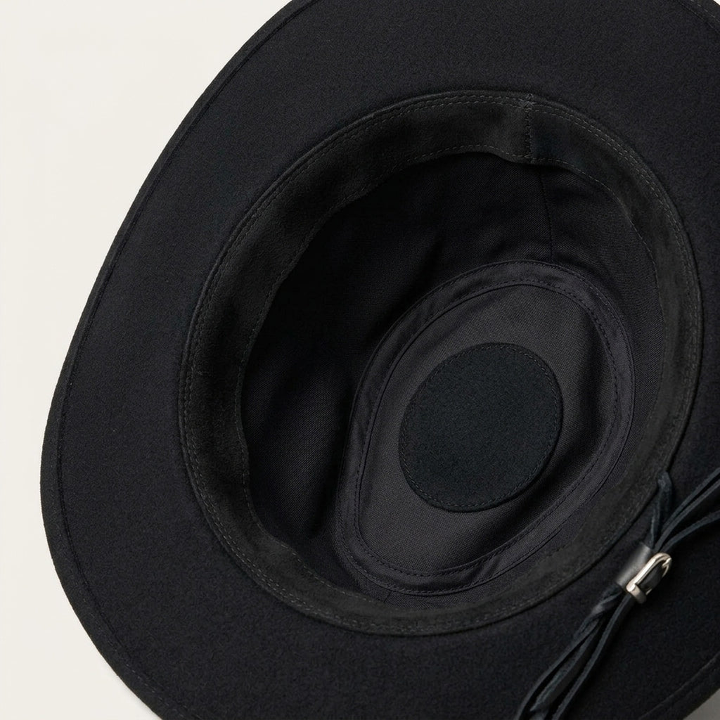 Unisex Black Wool Felt Cowboy Hat with Leather Band