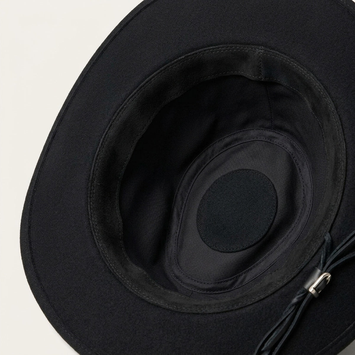 Unisex Black Wool Felt Cowboy Hat with Leather Band
