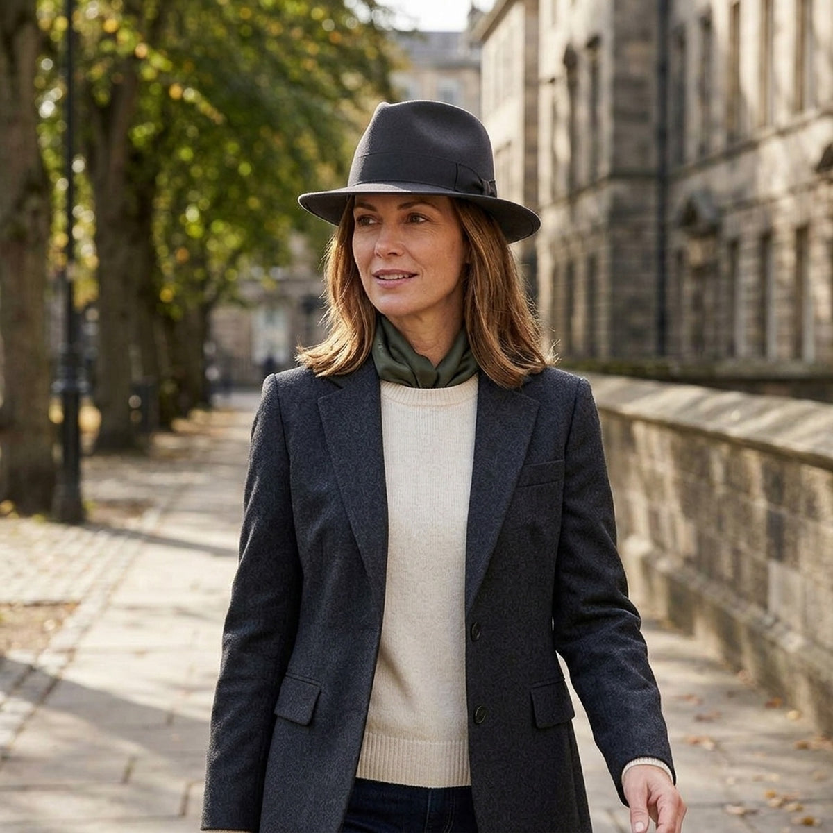 Classic Charcoal Wool Felt Fedora Hat for Everyday Look