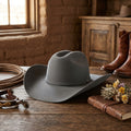 Unisex Grey Wool Felt Cowboy Hat for Western Outdoor Style