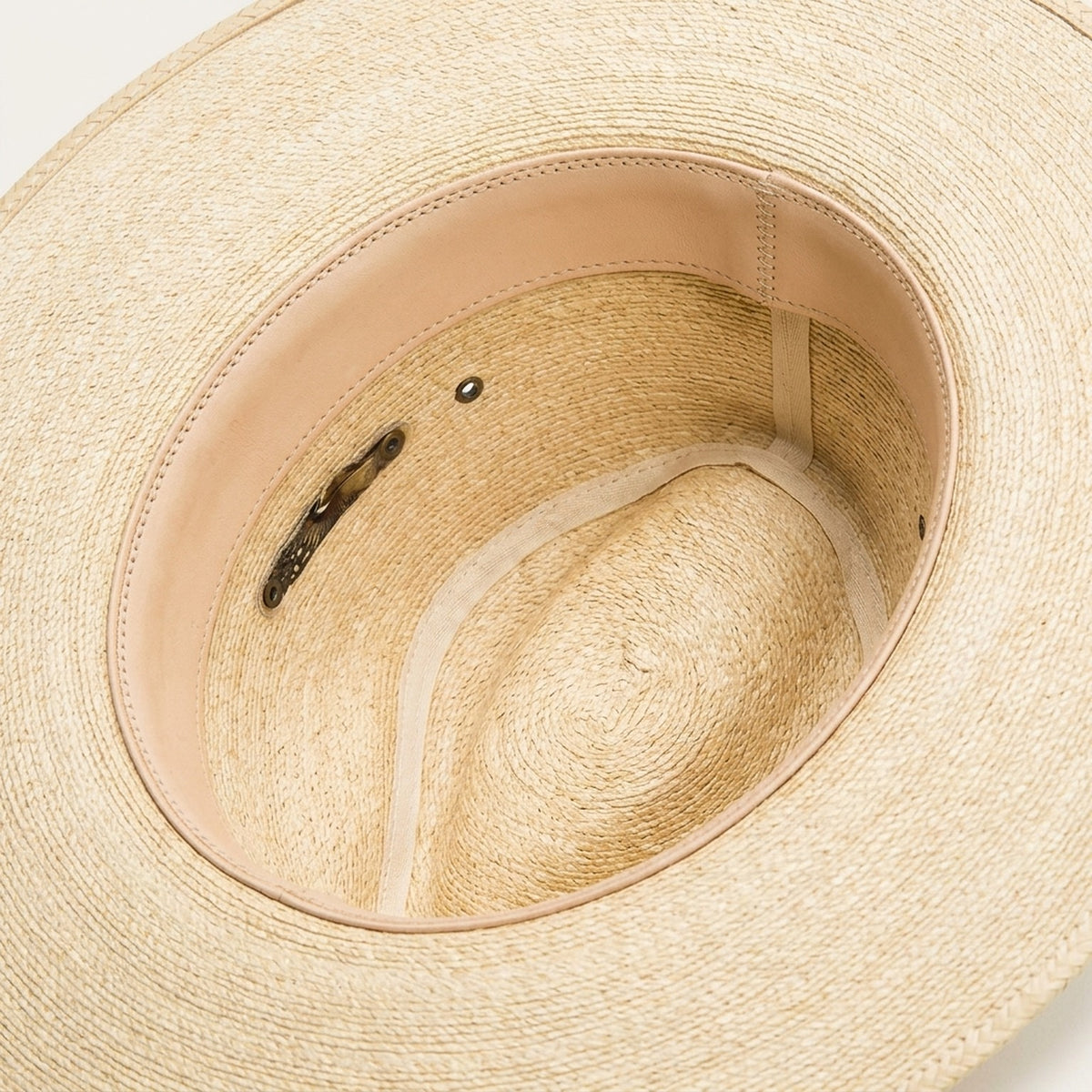 Natural Tan Straw Sun Hat with Simple Leather Band