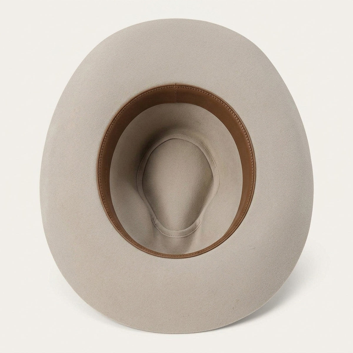Light Gray Wool Felt Cowboy Hat with Braided Leather Band