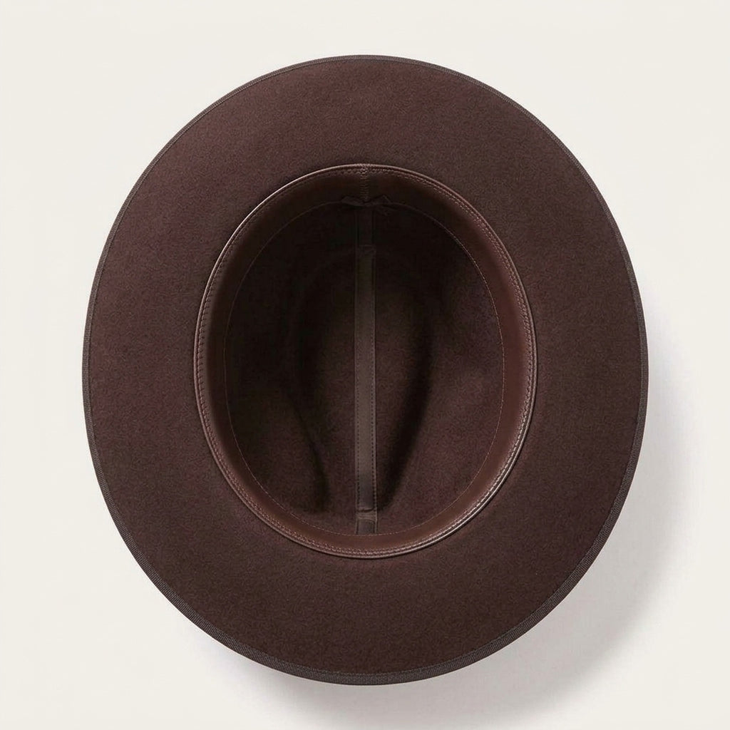 Dark Brown Felt Cowboy Hat with Cattleman Crown and Grosgrain Bow