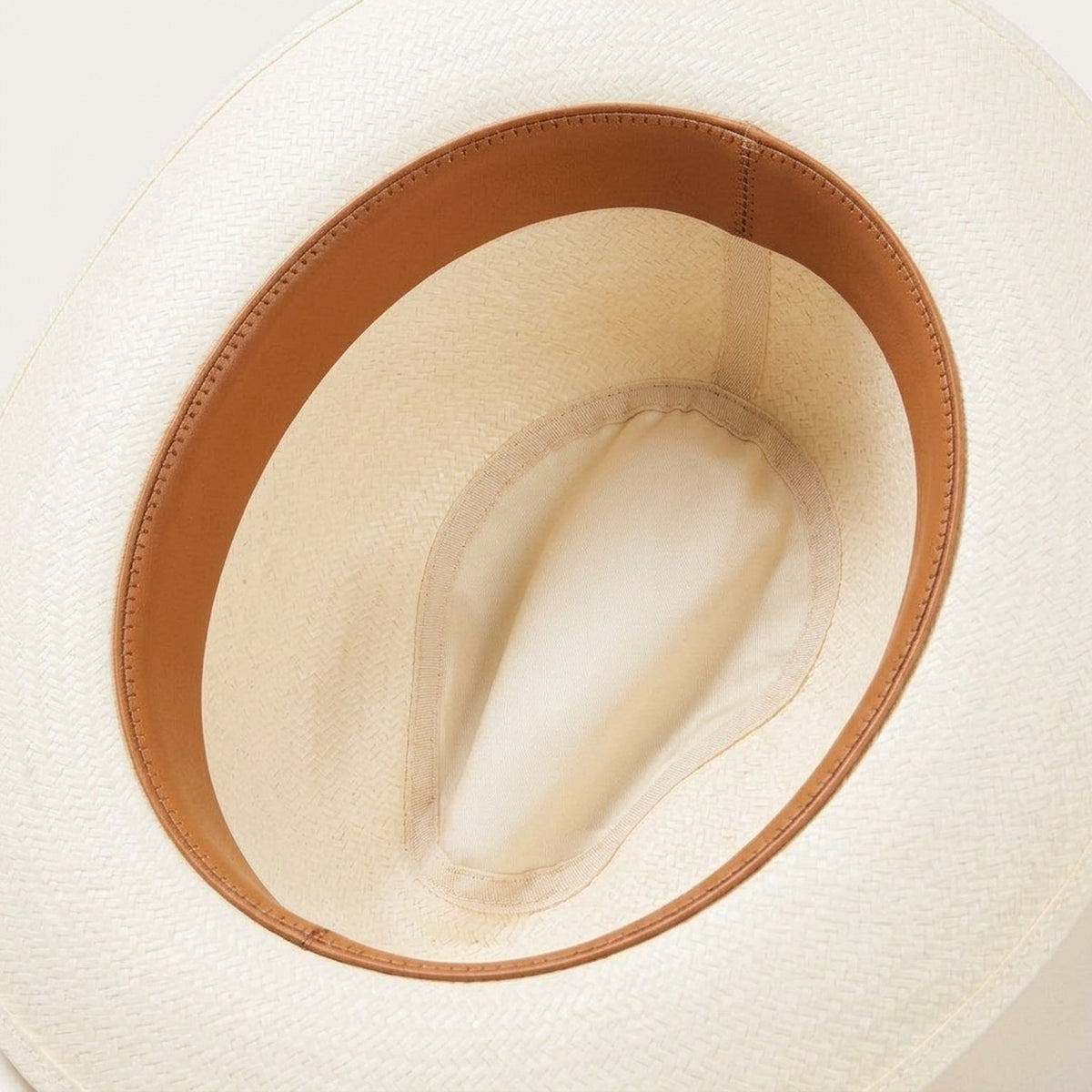 White Straw Panama Hat with Fine Weave and Black Ribbon Band