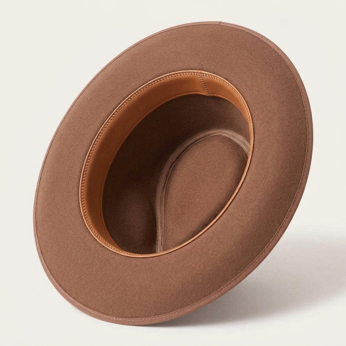 Camel Fedora With Classic Crown and Ribbon Band