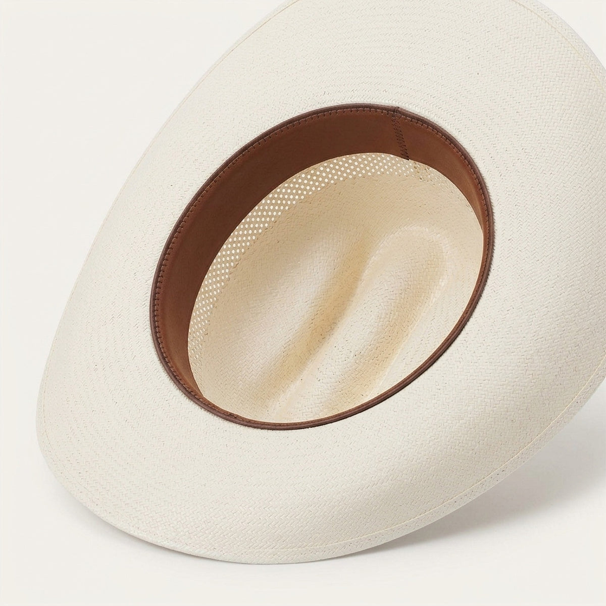 Vented Cream Straw Cowboy Hat with Braided Hatband Trim