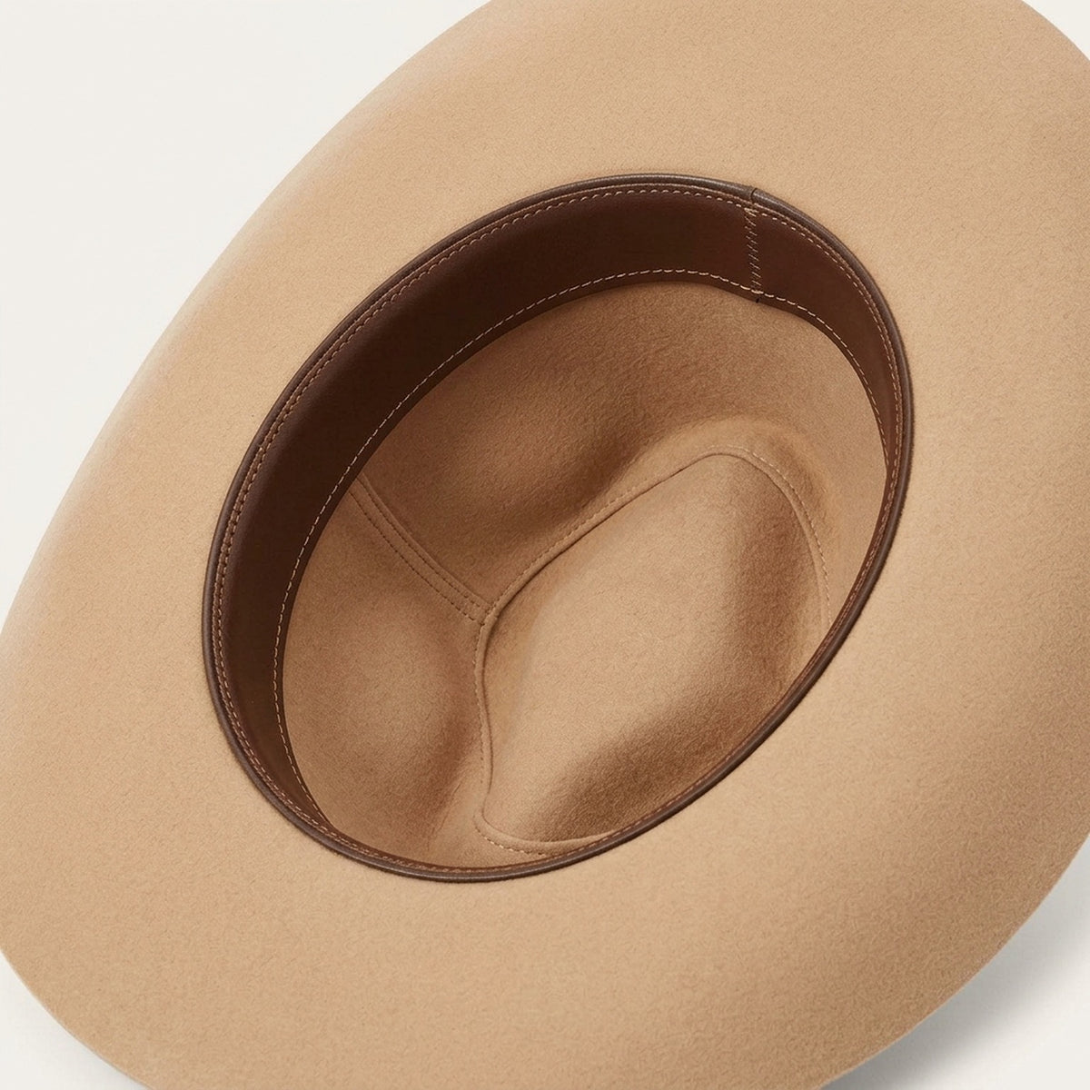 Tan Wool Felt Cowboy Hat with Braided Leather Tassel Band