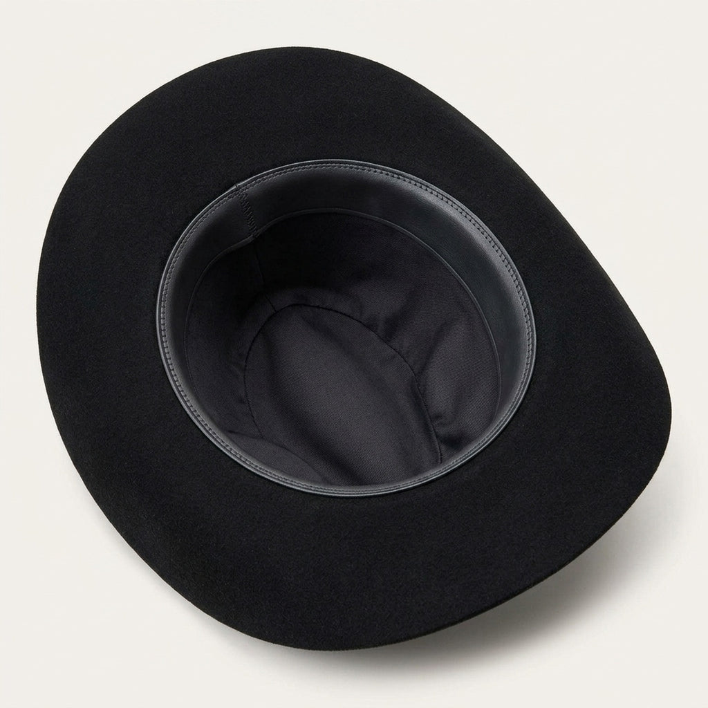 Black Felt Western Cowboy Hat with Studded Leather Band