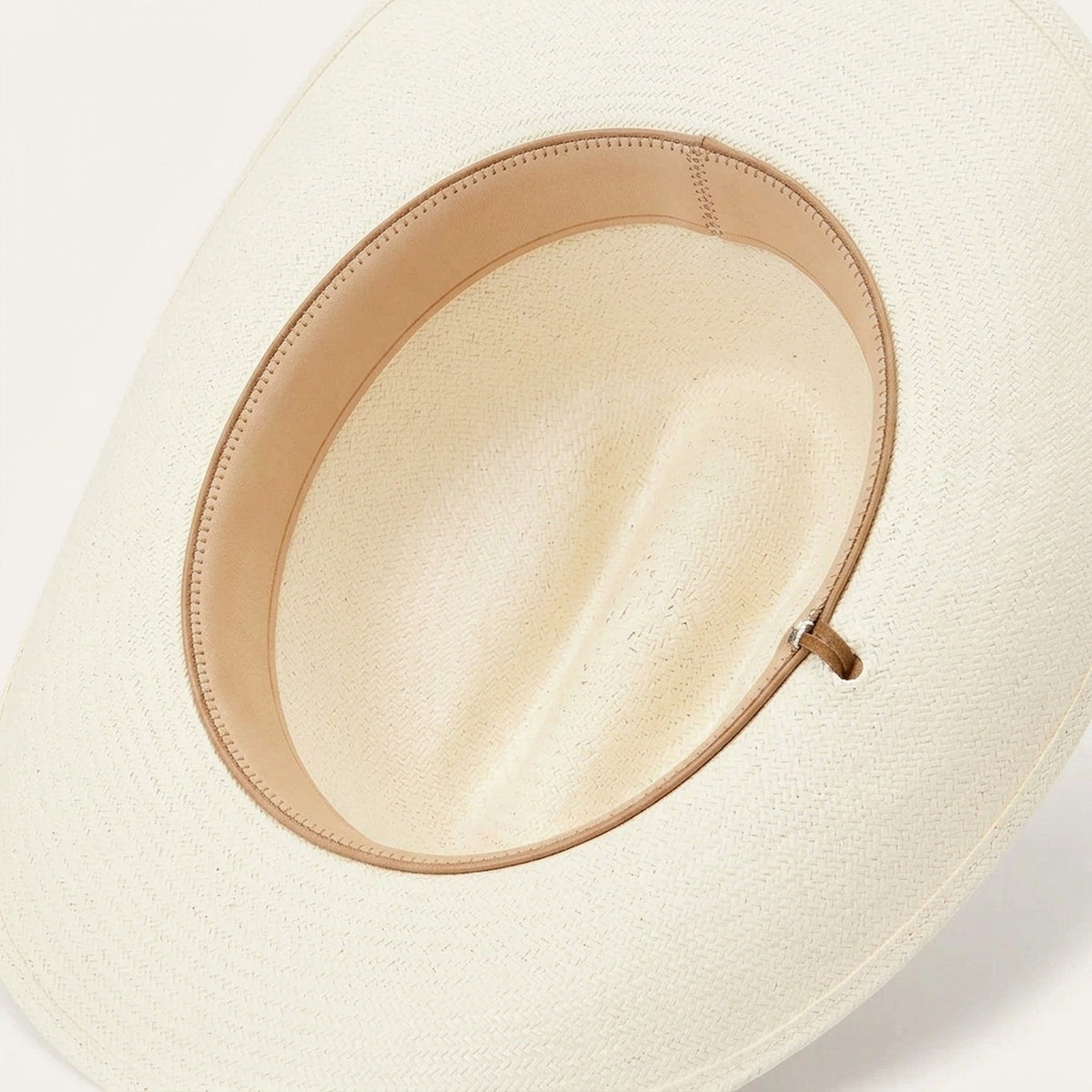 Unisex White Straw Cowboy Hat with Braided Leather Tassel Band