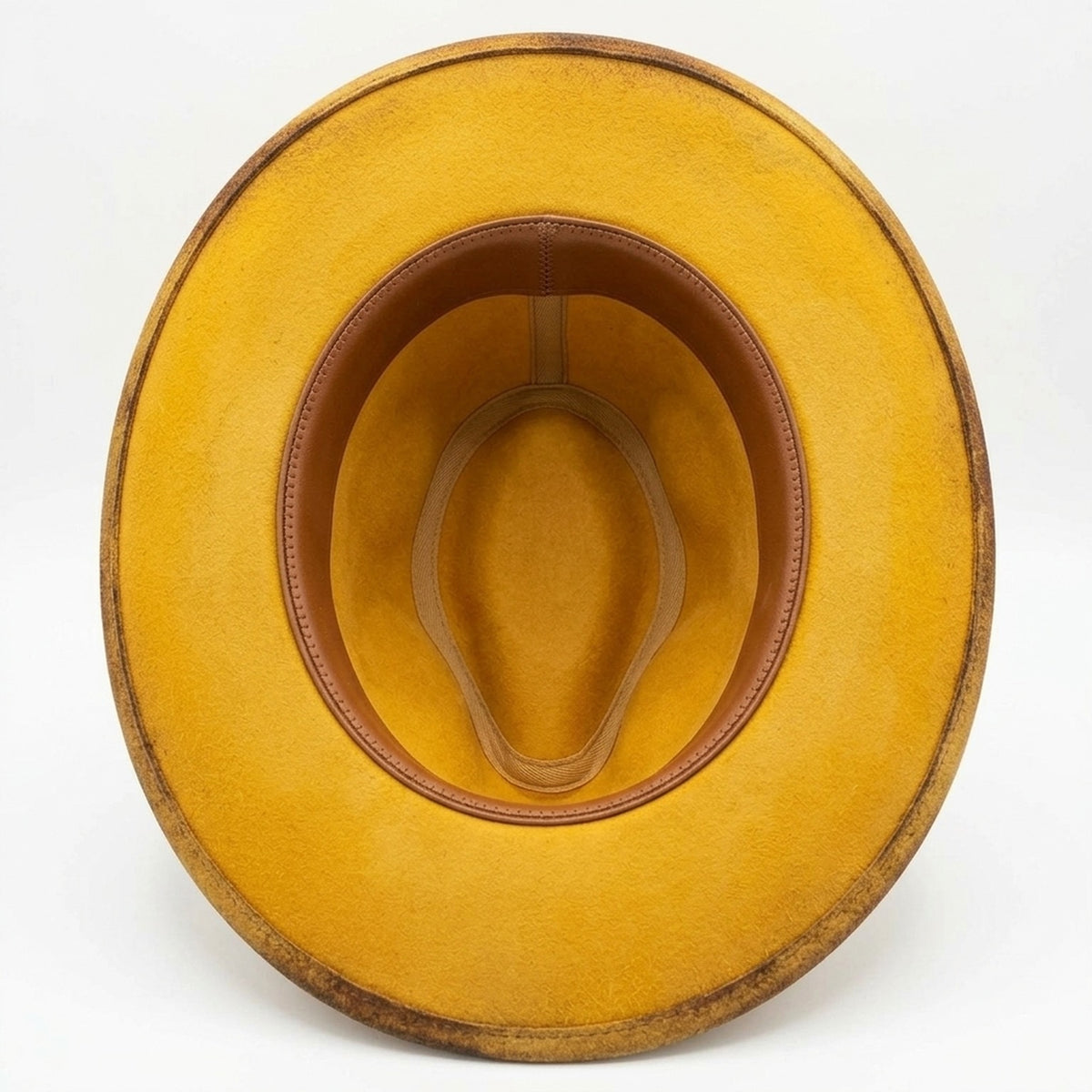 Festival Yellow Fedora with Braided Leather Concho Band