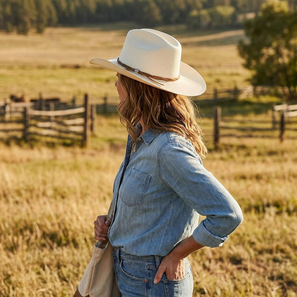 Unisex White Straw Cowboy Hat with Braided Leather Tassel Band