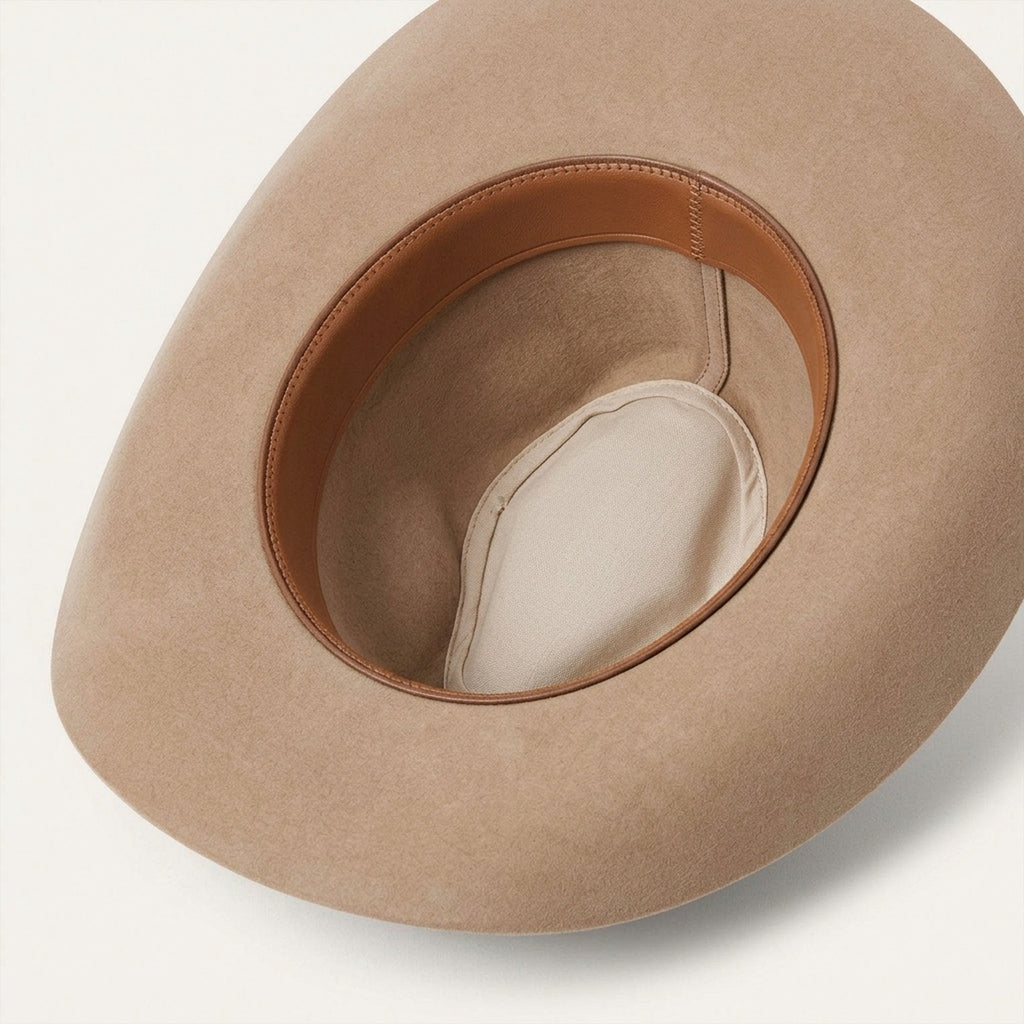 Beige Wool Felt Cowboy Hat with Classic Shape