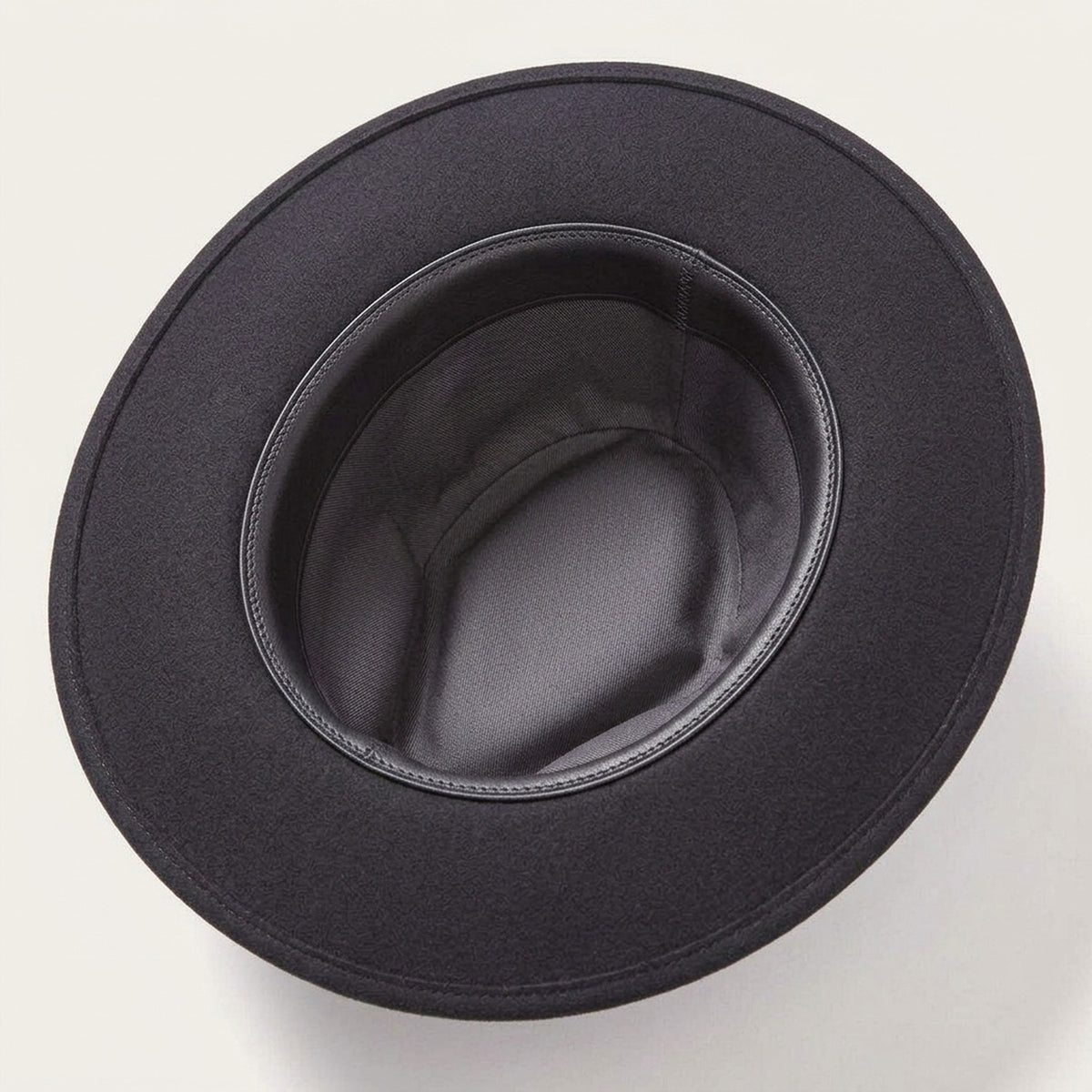 Navy Felt Fedora Hat with Brown Leather Band - Classic Style