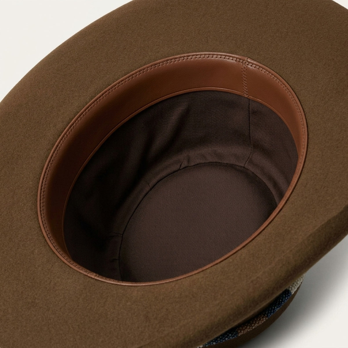 Brown Wool Felt Western Hat with Beaded Band and Brim