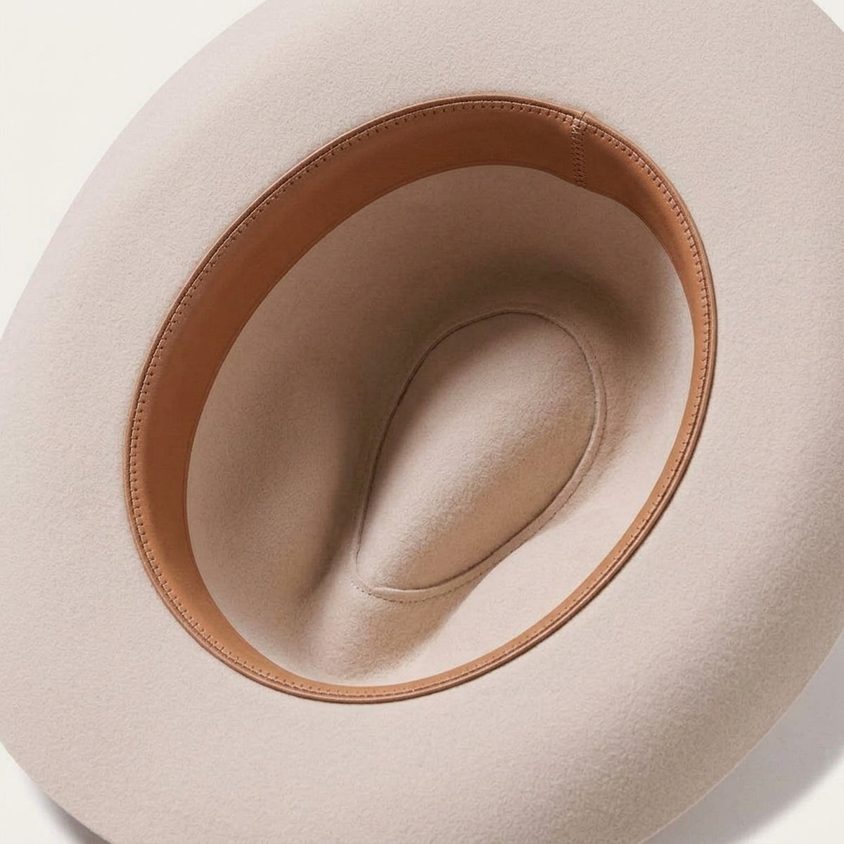 Off-White Wool Felt Cowboy Hat with Braided Cord Band