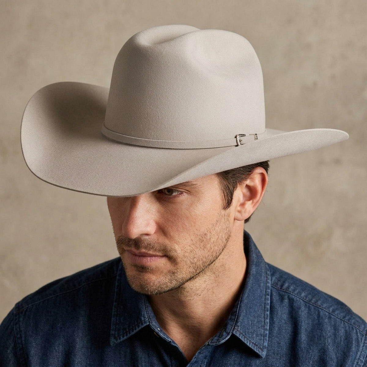 Silverbelly Wool Felt Western Hat with Matching Leather Band Trim
