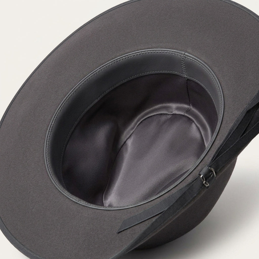 Charcoal Felt Fedora with Grosgrain Bow Band and Classic Crease