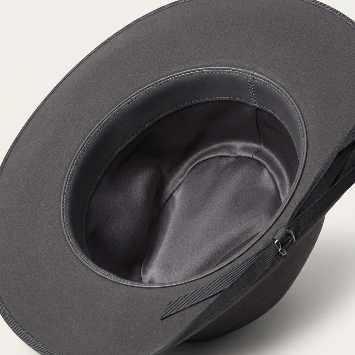 Charcoal Felt Fedora with Grosgrain Bow Band and Classic Crease