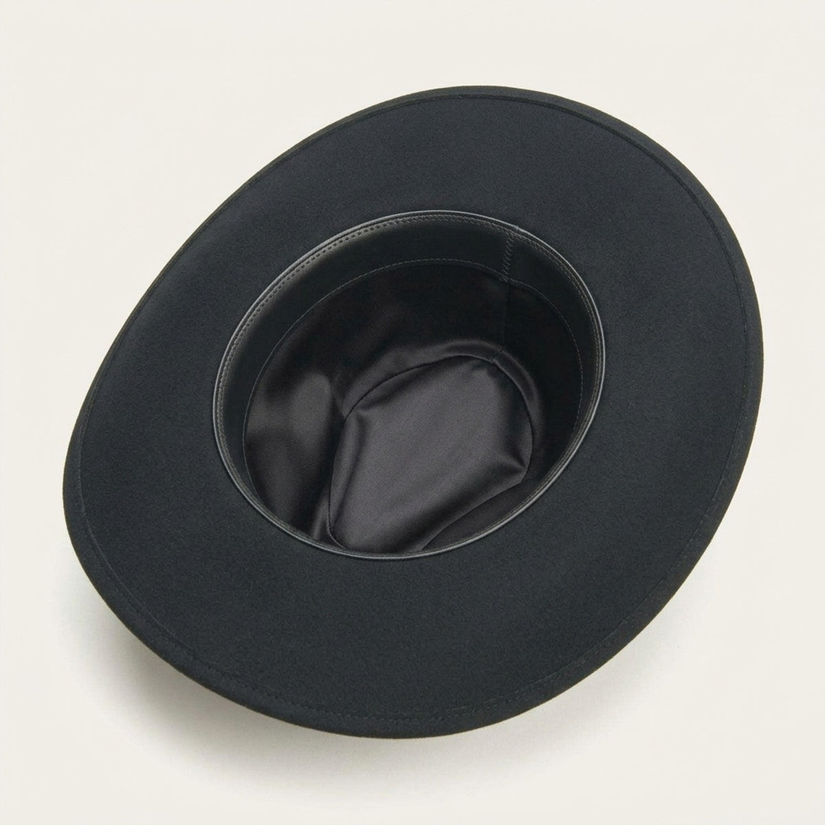 Black Felt Cowboy Hat with Leather Band - Western Style