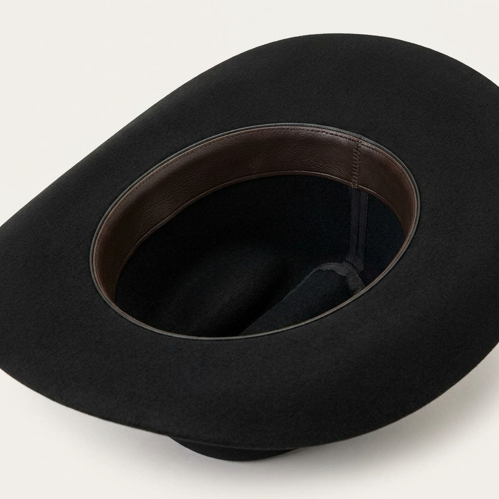 Black Felt Cowboy Hat With Simple Crown and Band