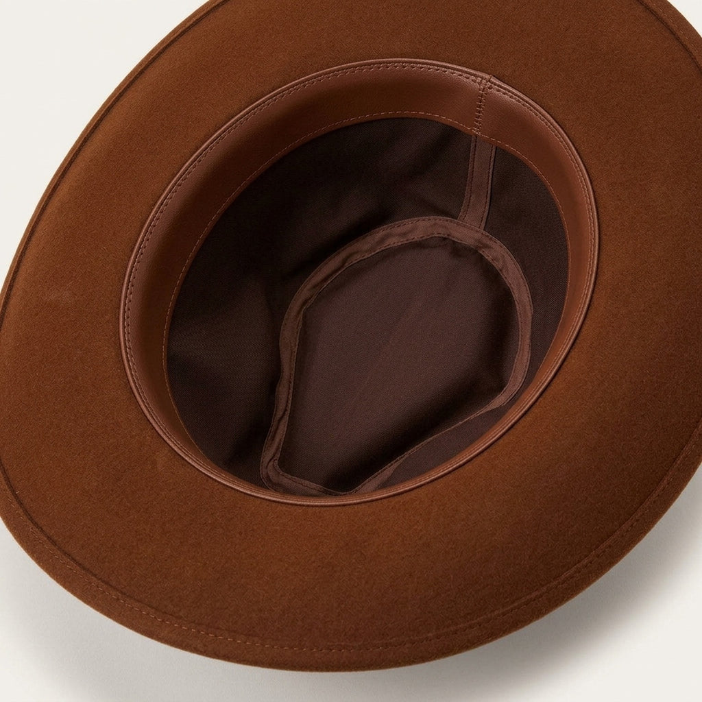 Rust Felt Western Hat with Grosgrain Ribbon - Cowboy Style