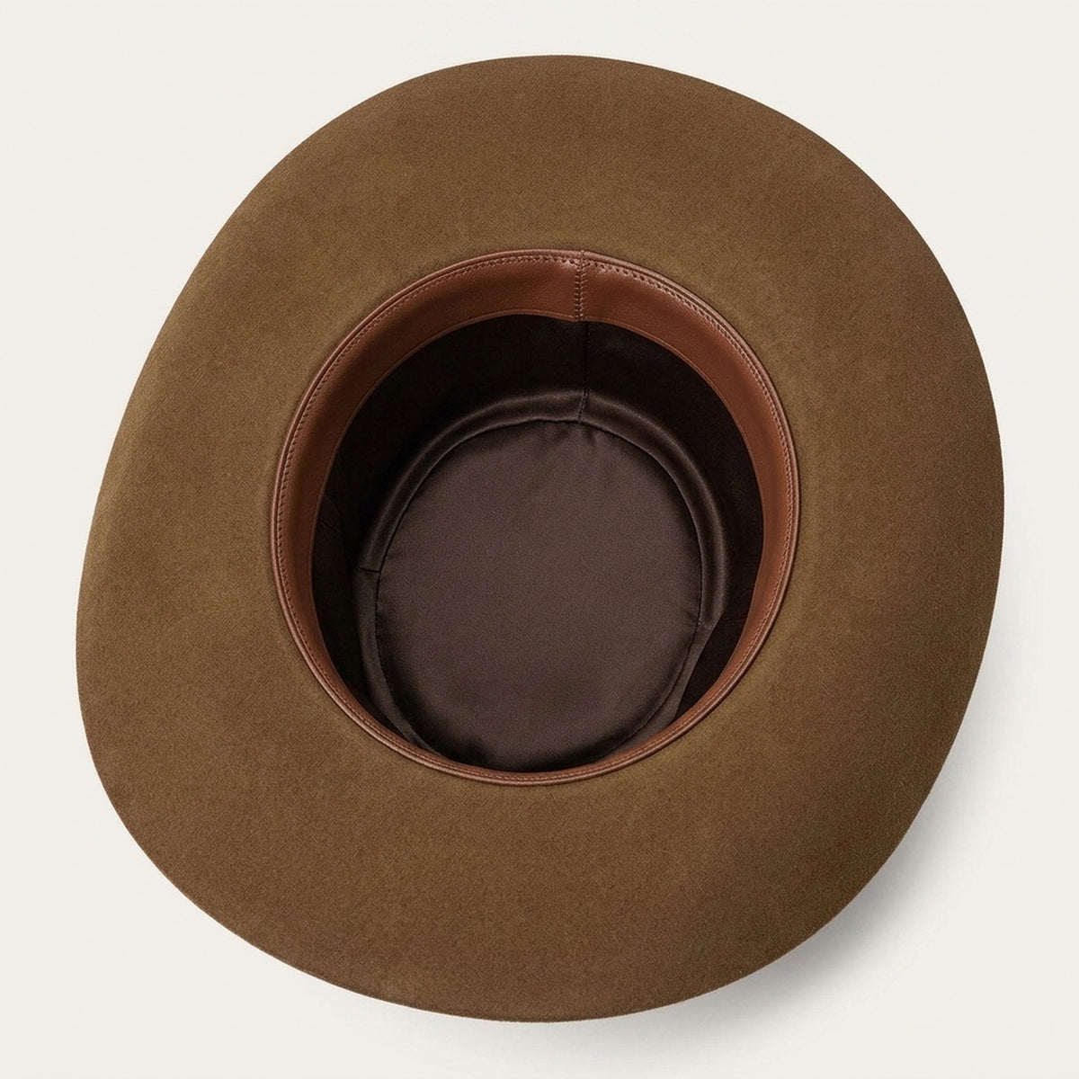 Unisex Brown Wool Felt Cowboy Hat with Leather Concho Band
