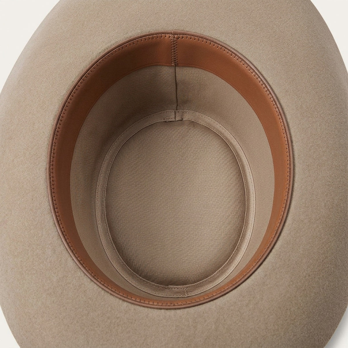 Tan Wool Felt Western Hat with Leather Band and Metal Concho Trim