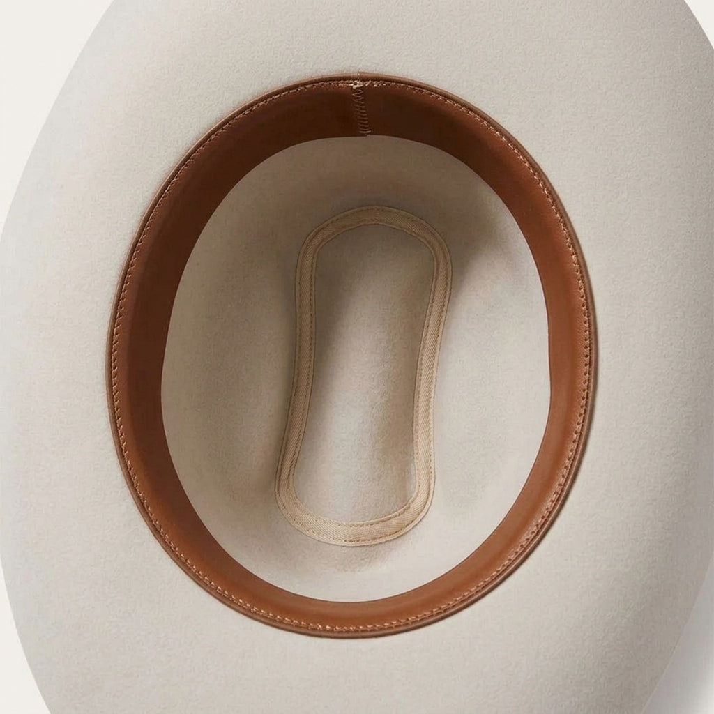 Unisex Off White Wool Felt Cowboy Hat for Country Style