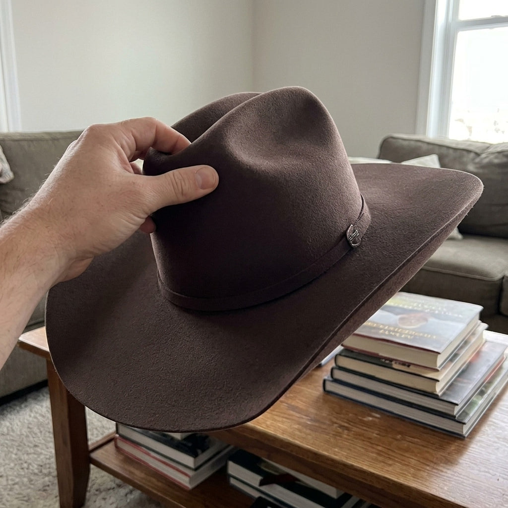 Classic Brown Wool Felt Cowboy Hat for Unisex Western Wear