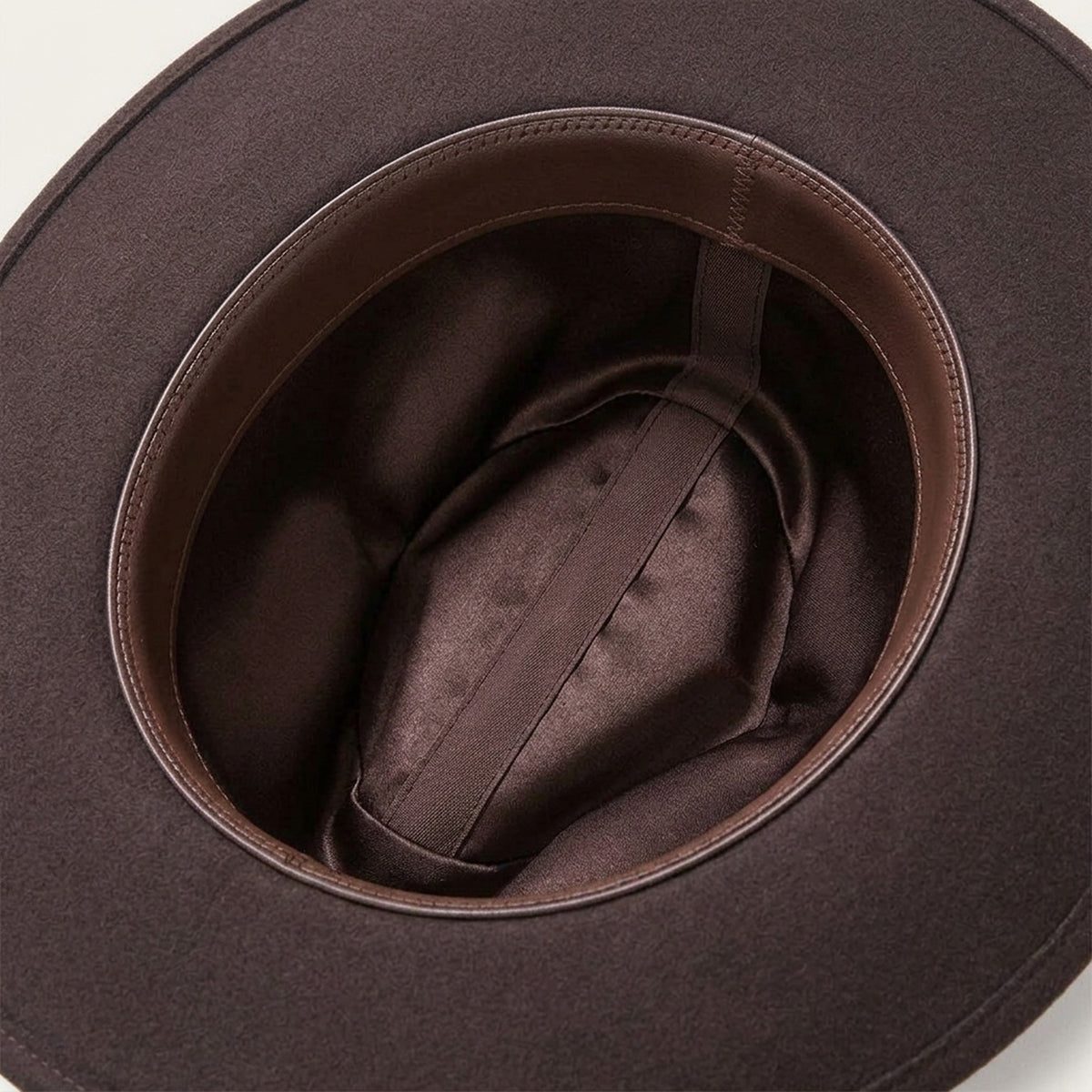 Dark Brown Felt Western Hat with Stitched Leather Hatband