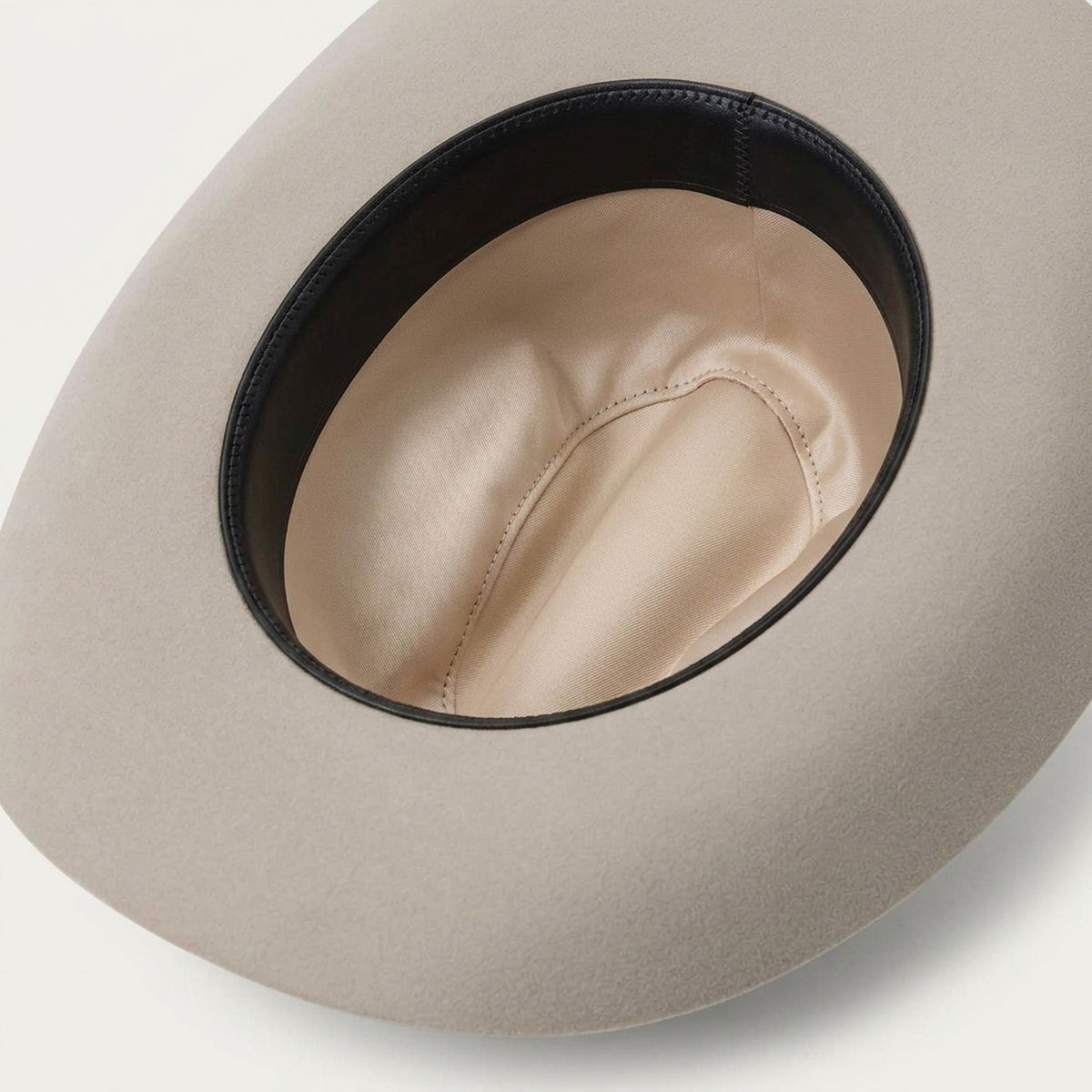 Cream Wool Felt Cowboy Hat with Clean Lines and Brim