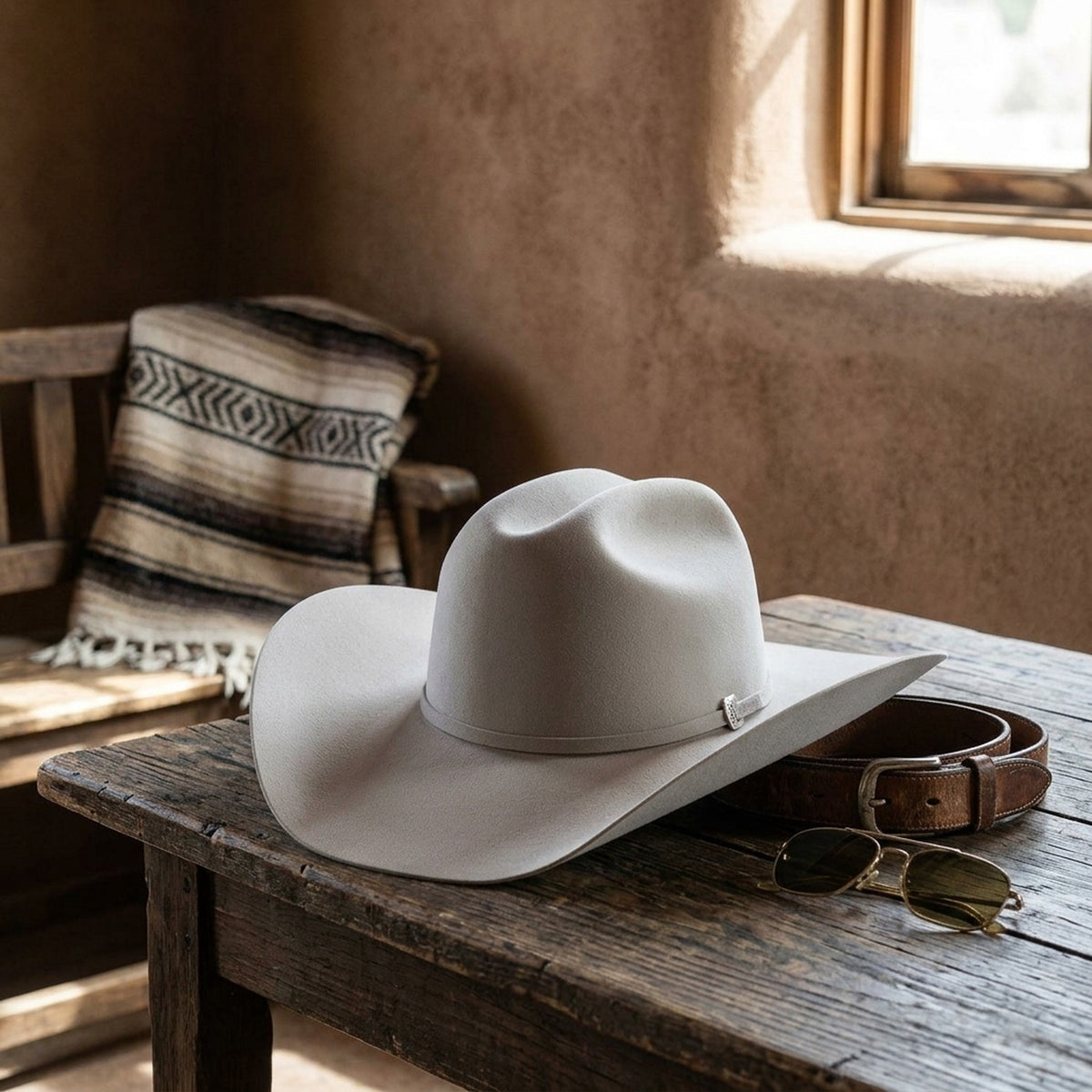 Silverbelly Wool Felt Western Hat with Matching Leather Band Trim
