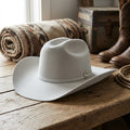 White Felt Western Hat With Clean Crown and Slim Band