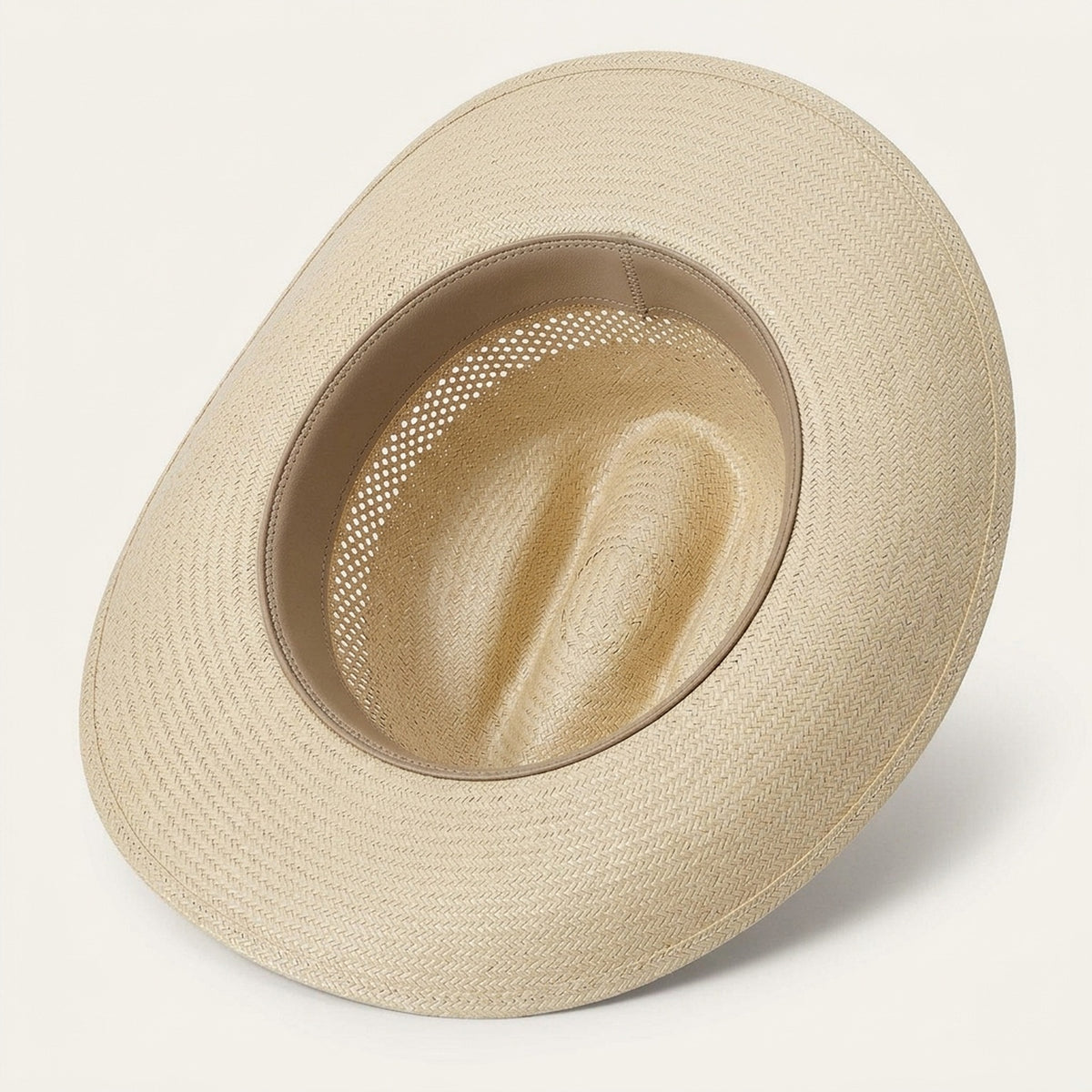 Natural Straw Cowboy Hat with Perforated Crown